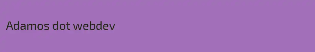 Adamos dot webdev